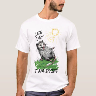 Rolig pungdjur opossum ben dag övning fitness smär t shirt
