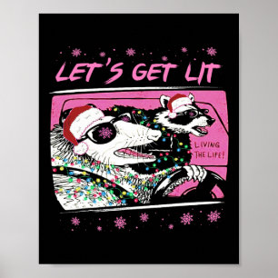 Rolig Pungråtta Tvättbjörn Låt Oss Få Sopor Gata R Poster