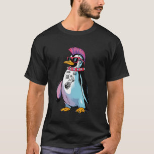 Rolig punks rock punksrockare pingvin kostym t shirt