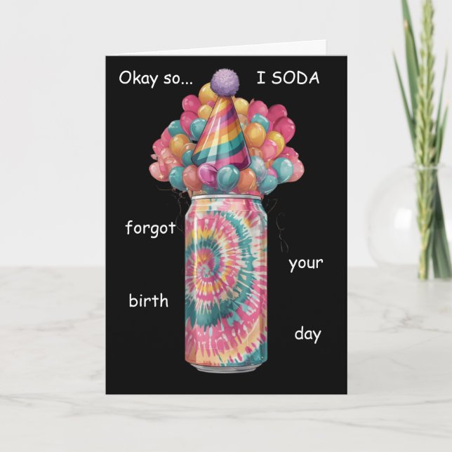 Rolig Punny Design för Försenat Födelsedagspresent Kort (Framsida)