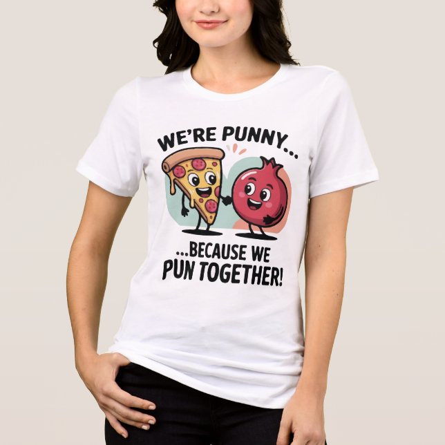 Rolig Punny Par T-Shirt | Söt Mat Kärlek (Framsida)