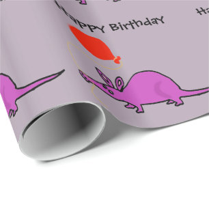 Rolig purpurfärgad Aardvark med den orange Presentpapper