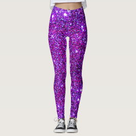 Rolig purpurfärgad Sparkly Glittery gullig Leggings