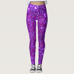 Rolig purpurfärgad Sparkly Glittery gullig Leggings