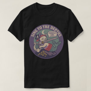 Rolig Purr-maid Pirat Katt Konst T Shirt