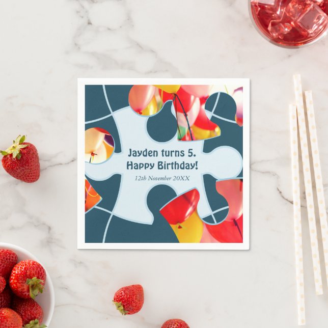 Rolig pussel för barn Glad födelsedag namn Pappersservett (Insitu)