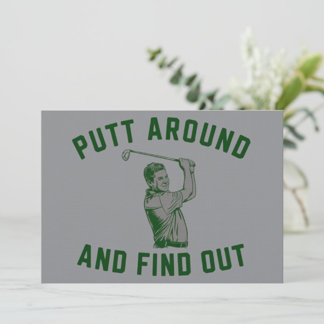 Rolig Putt Runt och Ta Reda på Sarkastisk Golf F Inbjudningar (Stående Fram)