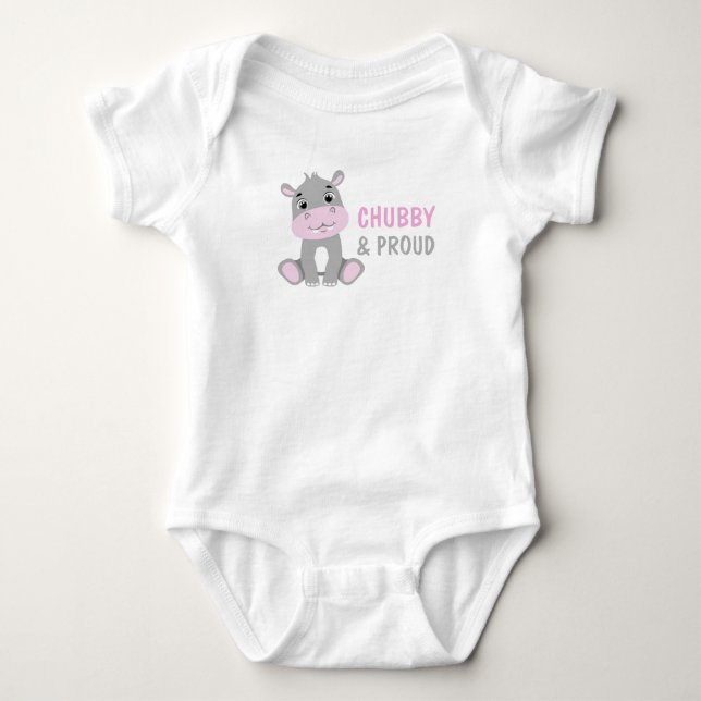 Rolig Pyjamas med Tjockis Flodhäst för Bebis T Shirt (Framsida)