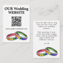 🌈 Rolig QR Bröllopswebbplats Sammanflätad i Pride Tilläggskort