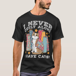 Rolig Quiltkonst för Kattälskare Quilt Syning Quil T Shirt