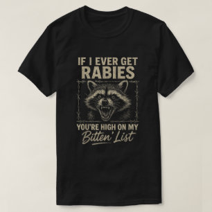 Rolig Rabies Tvättbjörn Humor Rustik Landsbygd Skj T Shirt
