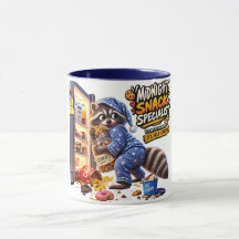 Rolig Raccoon-mugg för midnatts-snackare