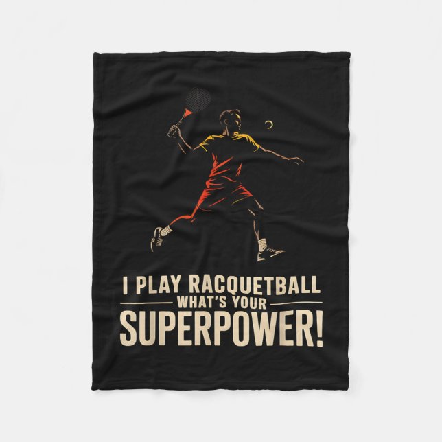 Rolig racquetball superkraft retroaffisch som säge fleecefilt (Framsidan)