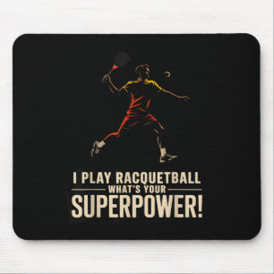 Rolig racquetball superkraft retroaffisch som säge musmatta