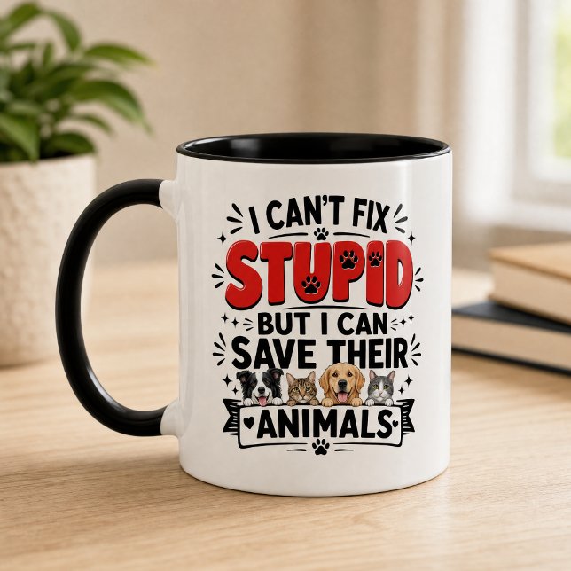Rolig Räddningsdjur Vet Tech “Jag Kan Inte Fixa Du Mugg (Skapare uppladdad)