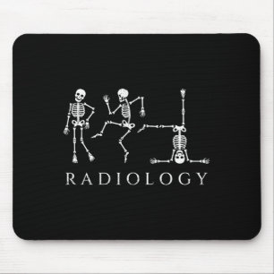 Rolig radiologi skelett dansande röntgentekniker musmatta