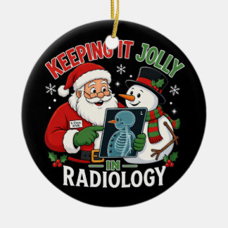 Rolig radiologi tomte snöman jul röntgen julgransprydnad keramik