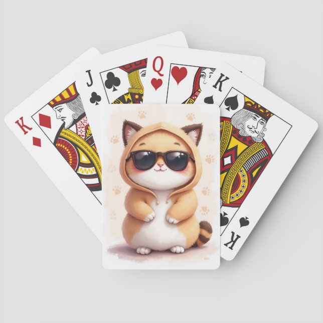 Rolig Ragdoll Kawaii Katt Casinokort (Baksidan)