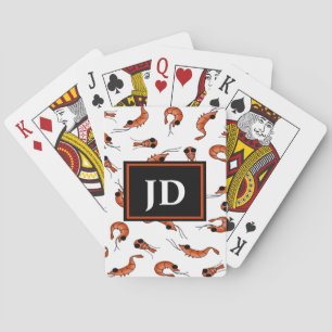 Rolig räkacykelpoker som leker kort spel kort