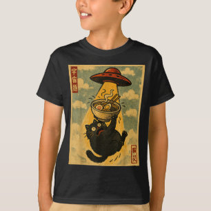 Rolig Ramen Katt Japansk Anime Ufo Män Kvinnor Ton T Shirt
