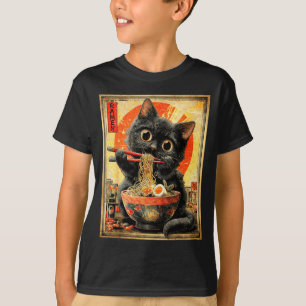 Rolig Ramen Katt Nudelfanatiker Anime Otaku T Shirt