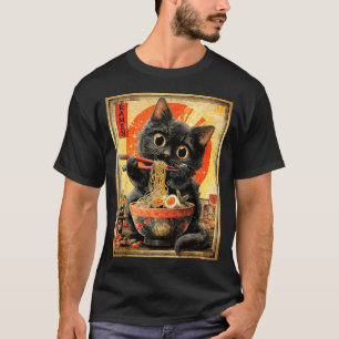 Rolig Ramen Katt Nudelfans Anime Otaku T Shirt