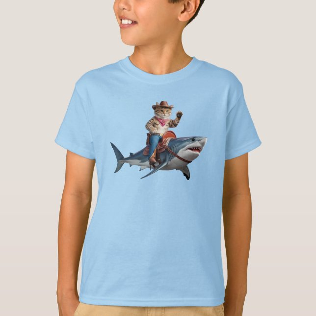 Rolig randig haj barn t-shirt (Framsida)