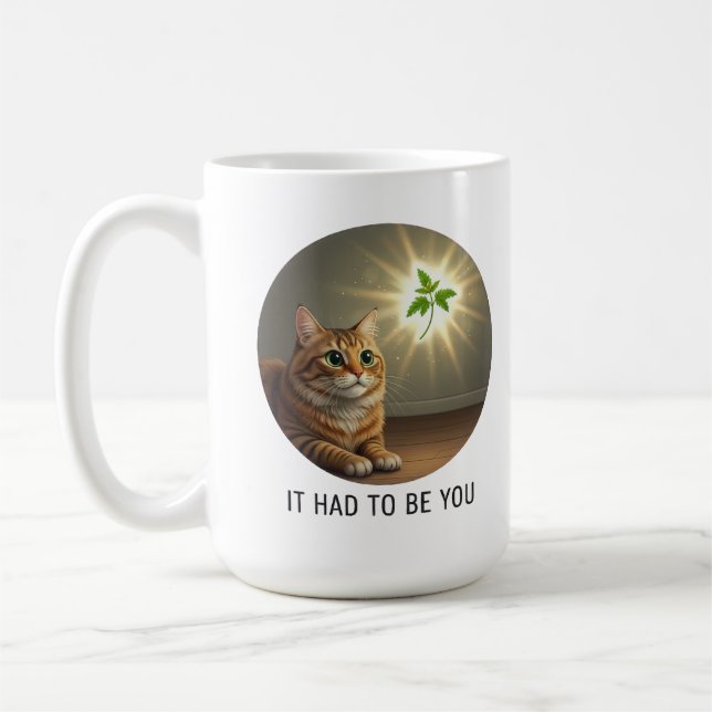 Rolig randig katt kattsnurr Det Var Du som Måste V Kaffemugg (Vänster)