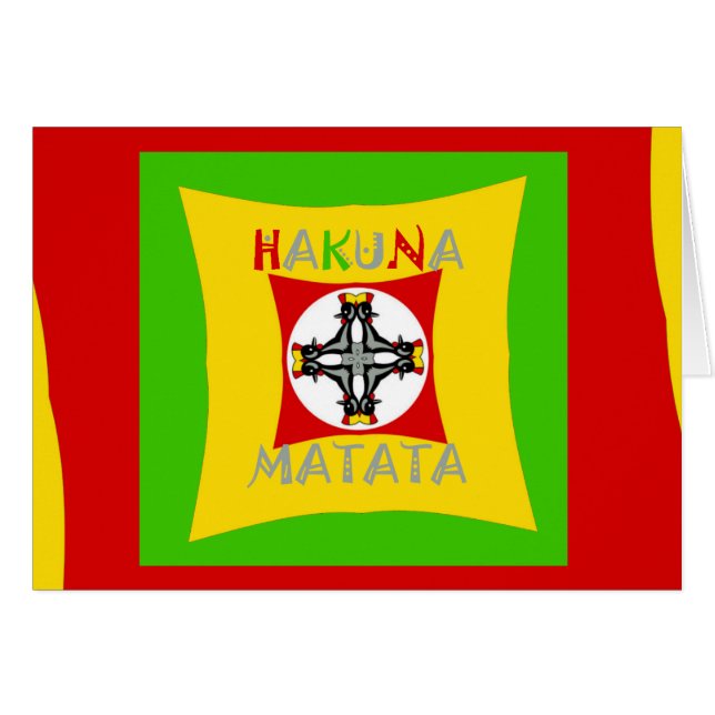 Rolig Rasta Färg Röd Guld Grön Hälsningskort (Framsidan Horizontal)