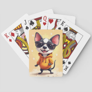 Rolig Rat Terrier Kawaii Hund Casinokort