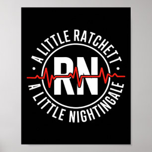 Rolig ratchet näktergal sjuksköterska märke rn säg poster