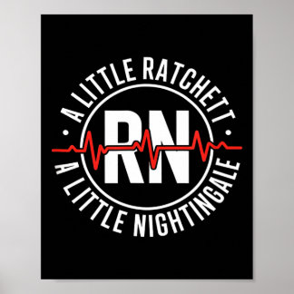 Rolig ratchet näktergal sjuksköterska märke rn säg poster