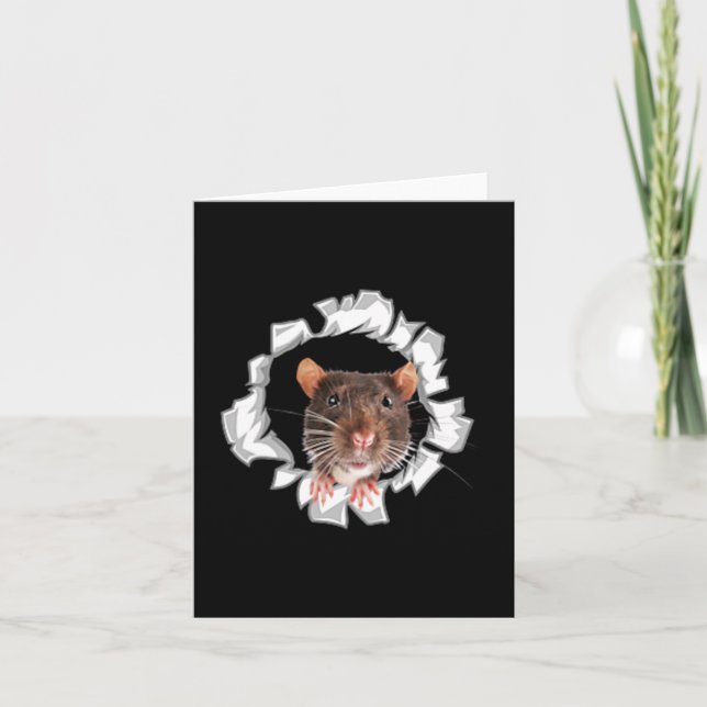 Rolig råtta mus älskare grafisk design present til kort (Framsida)