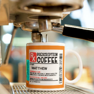 Rolig receptbelagd kaffetikett personlig kaffemugg