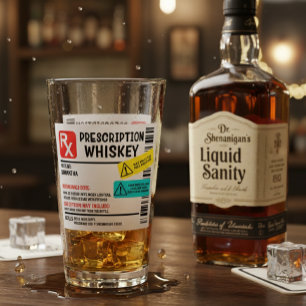 Rolig receptbelagd Whisky Anpassat Varningslabel  Glaskopp