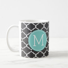 Rolig receptkaffemugg med monogramen kaffemugg