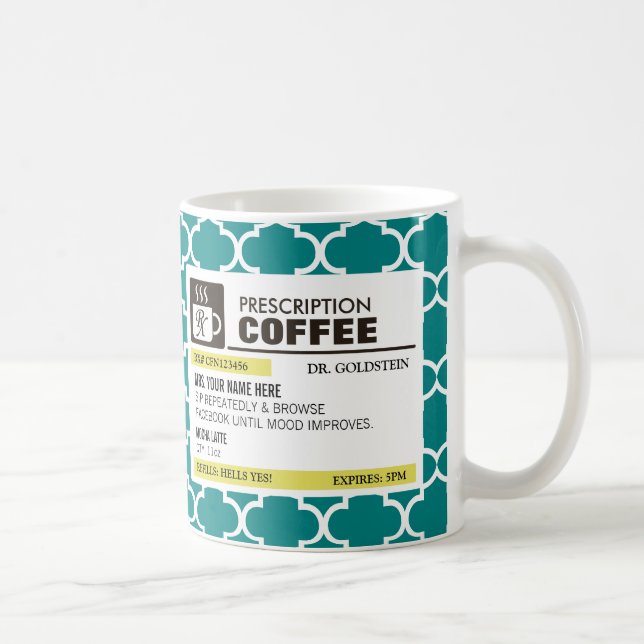 Rolig receptkaffemugg - Quatrefoil mönster Kaffemugg (Höger)