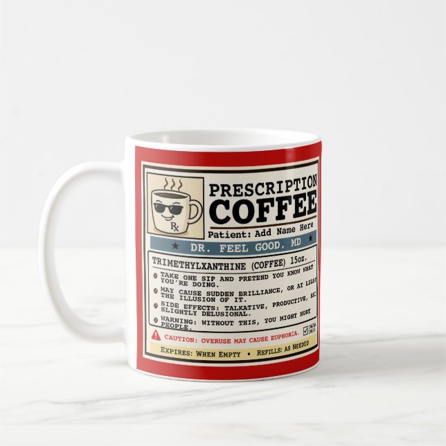 Rolig receptmugg för kaffe, kan anpassas kaffemugg (Vänster)