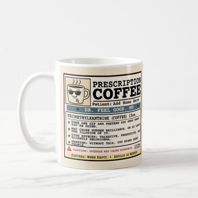 Rolig receptmugg för kaffe, kan anpassas kaffemugg (Vänster)