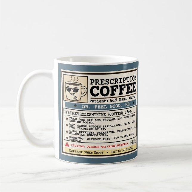 Rolig receptmugg för kaffe, kan anpassas kaffemugg (Vänster)
