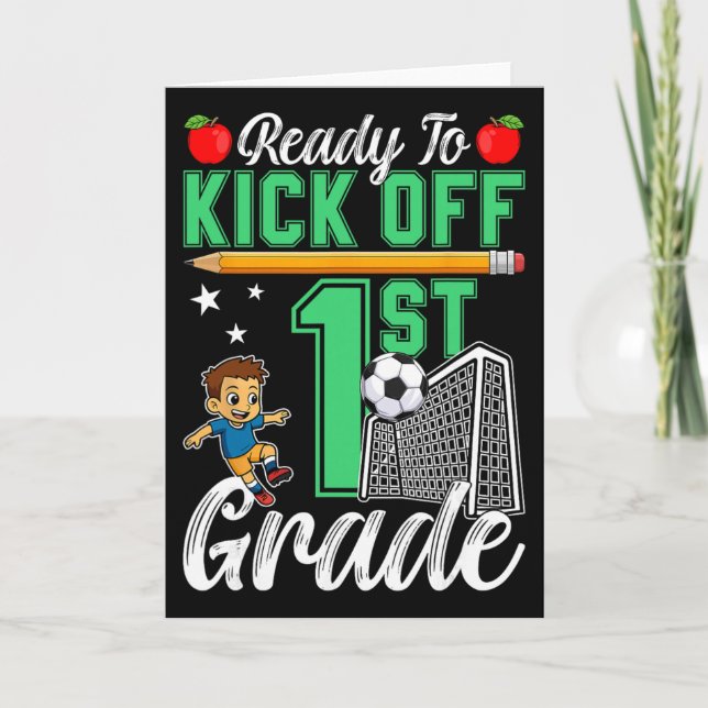 Rolig Redo att Kicka Igång 1:a Klass Fotboll Ck Ti Kort (Framsida)