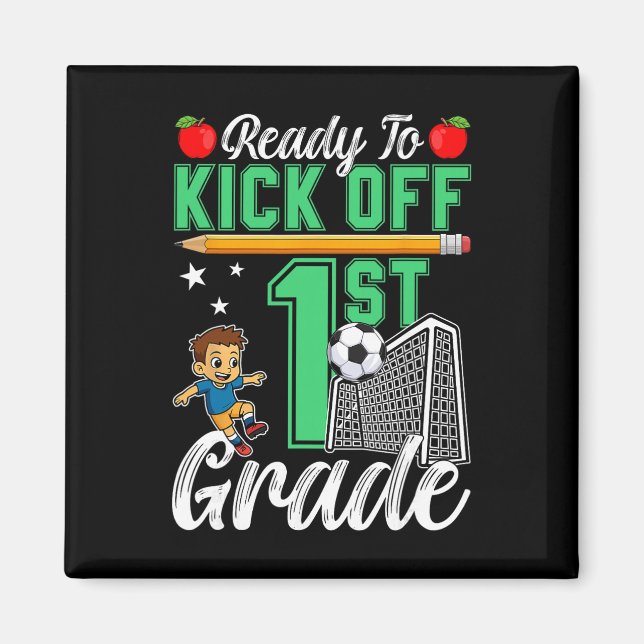 Rolig Redo Att Kicka Igång 1:a Klass Fotboll Ck Ti Magnet (Framsidan)
