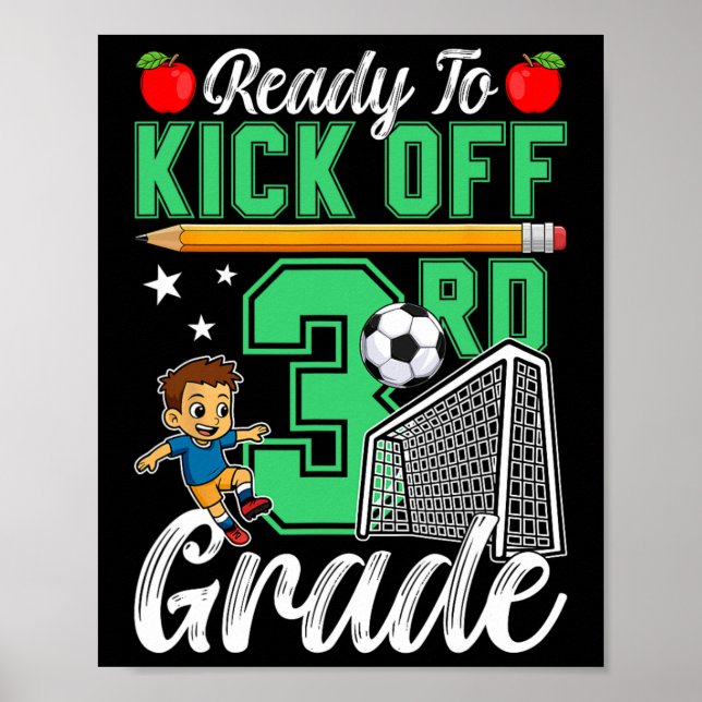Rolig redo att kicka igång 3:e klass fotboll tillb poster (Framsidan)