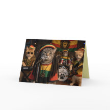 Rolig reggae katt gratulationskort