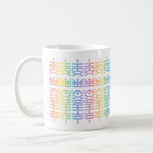 Rolig regnbåge redigerbar alltid vara du dold medd kaffemugg