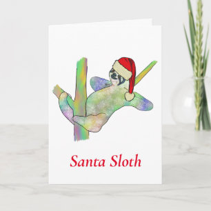 Rolig Regnbåge Tomte Sengångare Söt Jul Djur Kort
