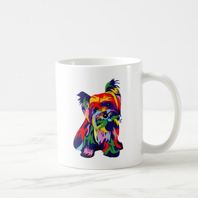 Rolig regnbåge Yorkie Kaffemugg (Höger)