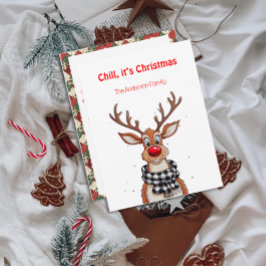 Rolig ren Rudolf julhälsningar vykort