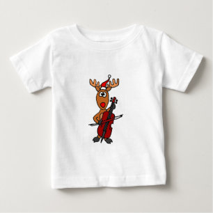 Rolig ren som leker violoncelljul tee shirt