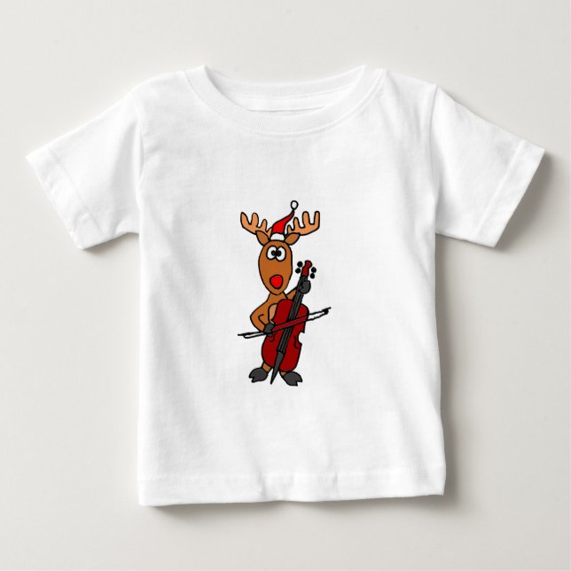 Rolig ren som leker violoncelljul tee shirt (Framsida)